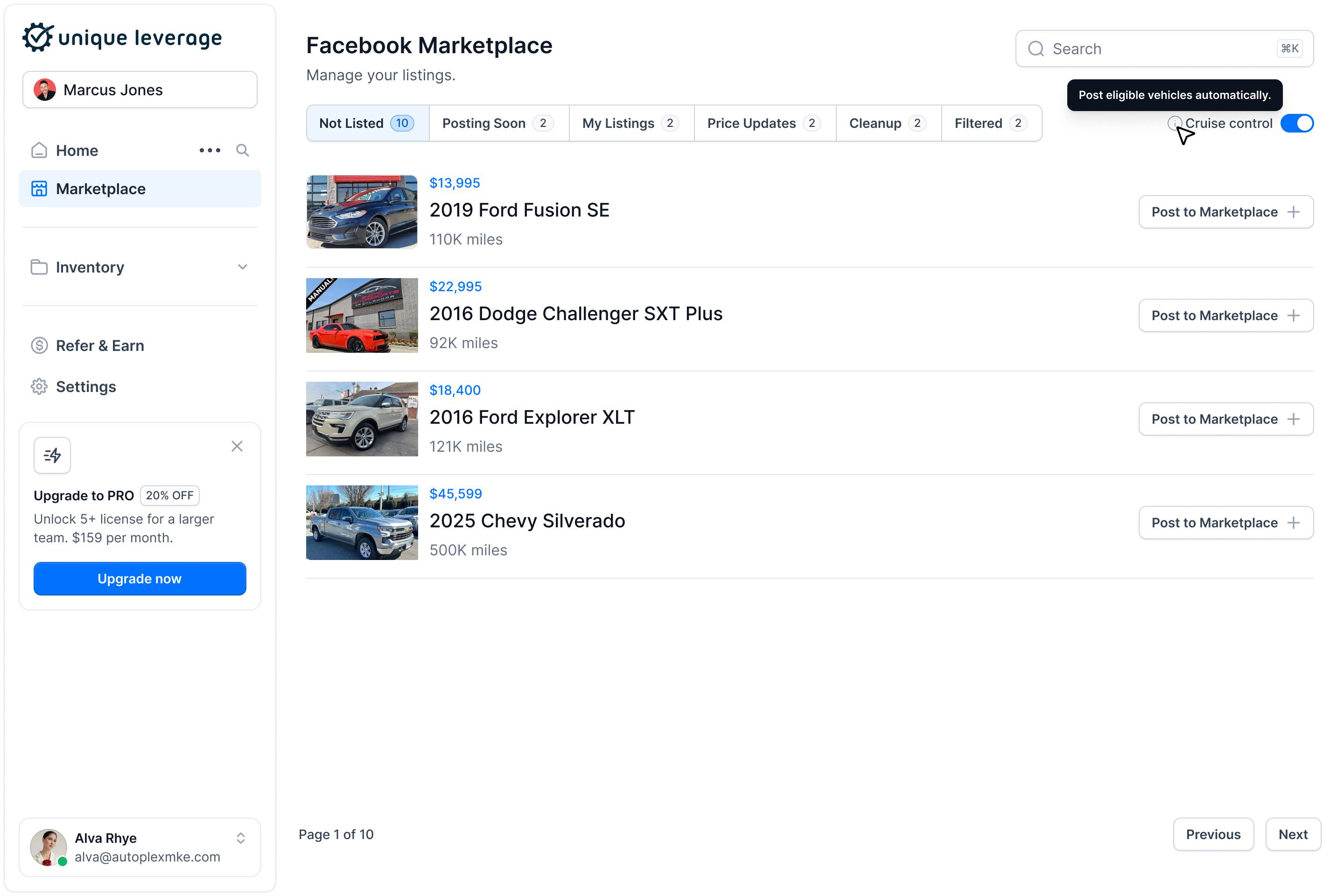 Facebook Marketplace Interface